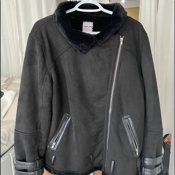 Tiger Mist Faux Suede Shearling Jacket - Picture 3 of 13